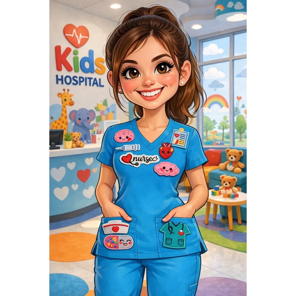 Nurse Package 9pc Kawaii Medical Iron On Patches Set Scrubs Brain Heart Syringe - Picture 4 of 4